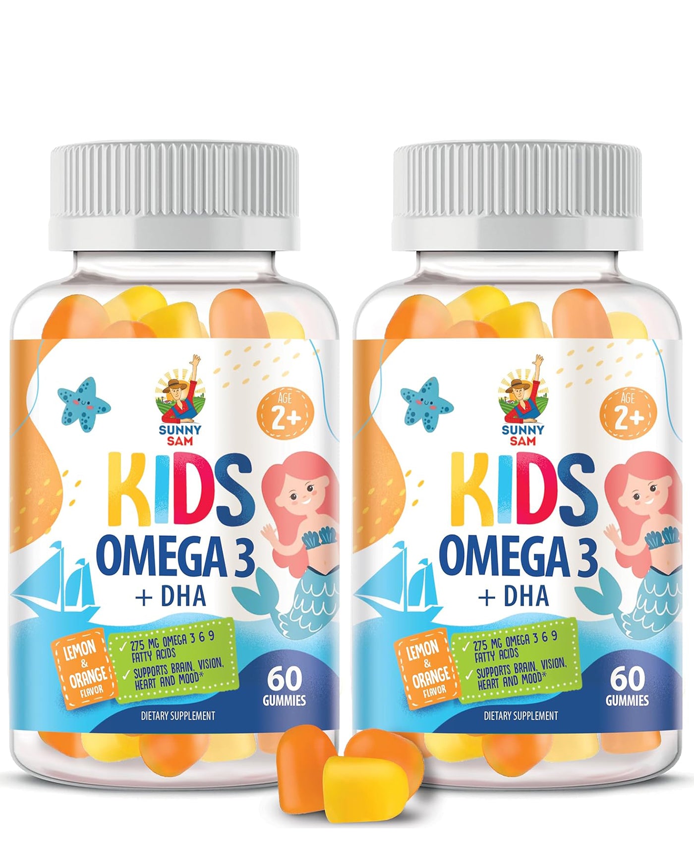 Omega 3 Gummies for Kids - Brain, Heart, and Vision Support Vitamins