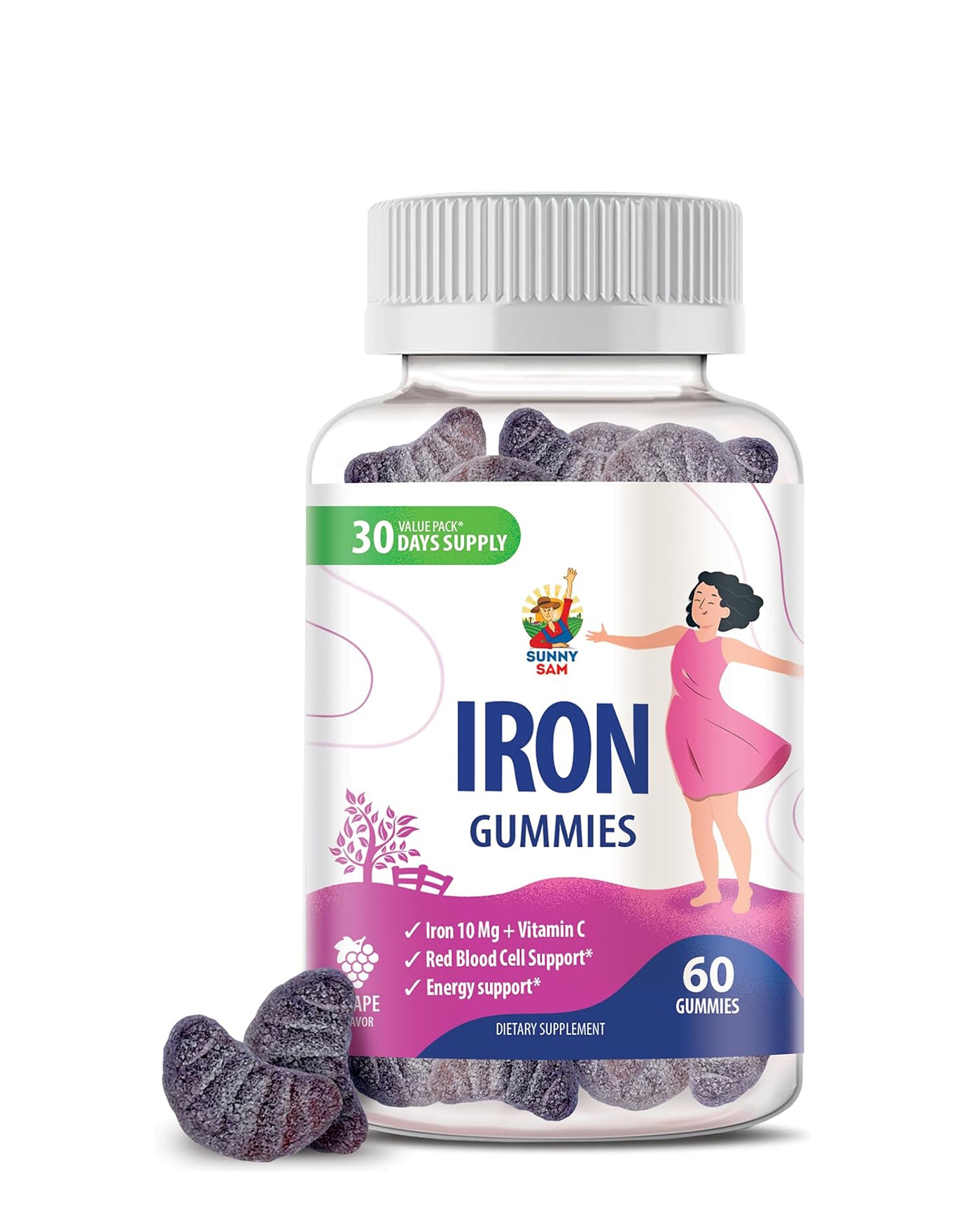 Iron Gummies with Vitamin C for Adults