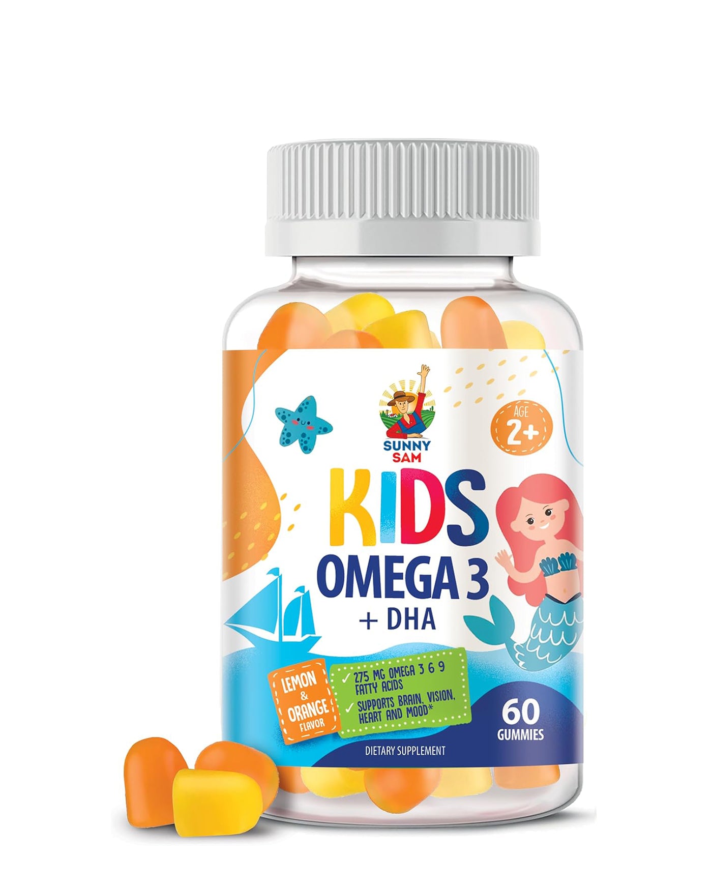 Omega 3 Gummies for Kids - Brain, Heart, and Vision Support Vitamins