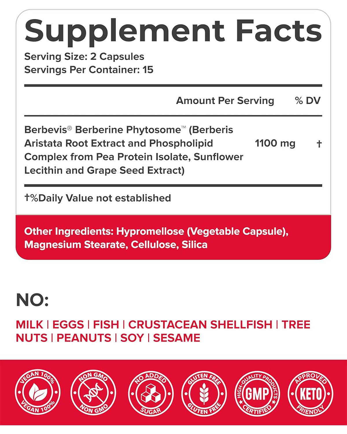 Berberine Supplement  - 1100 mg