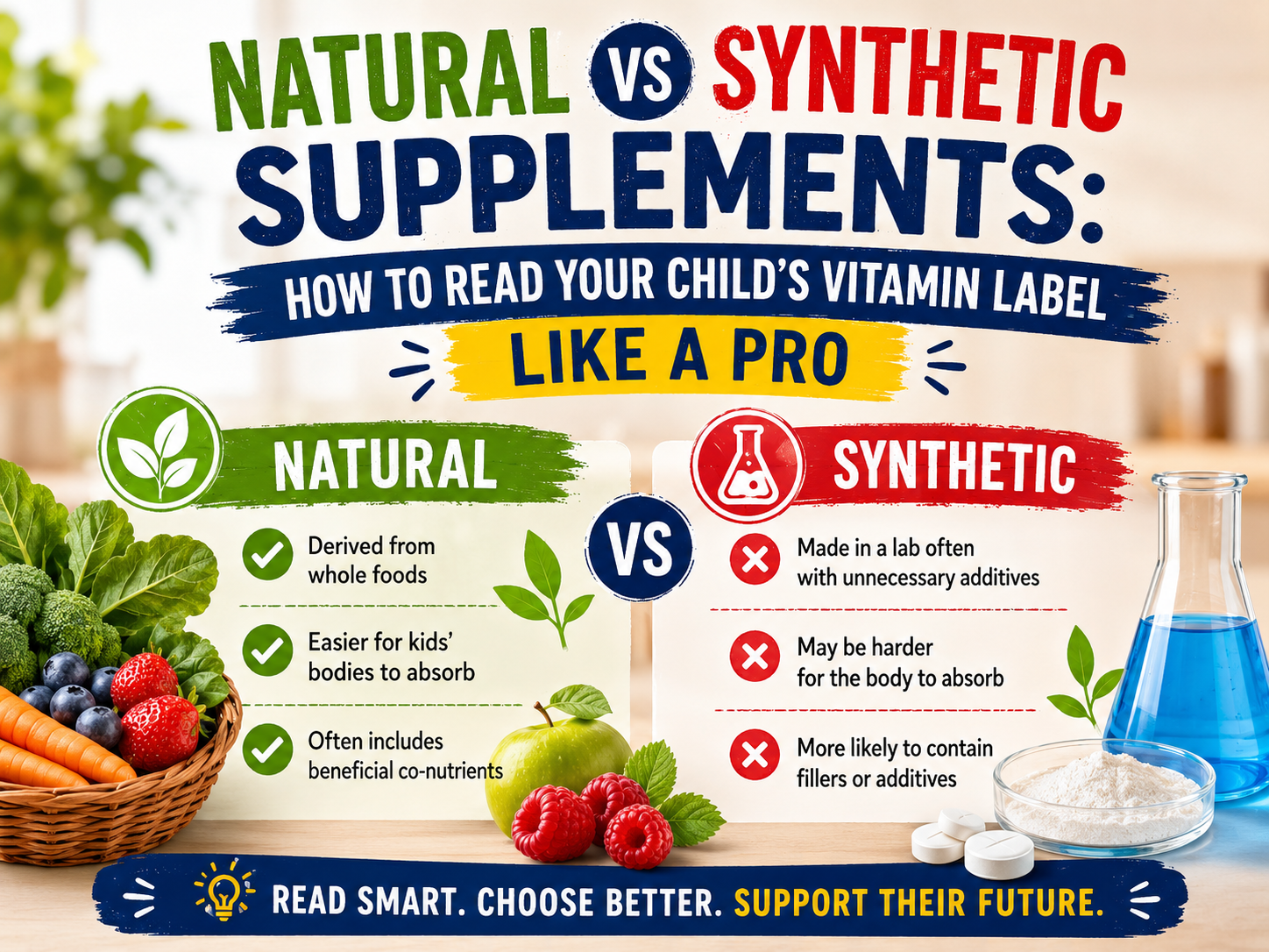 Natural vs Synthetic Supplements: How to Read Your Child's Vitamin Label Like a Pro