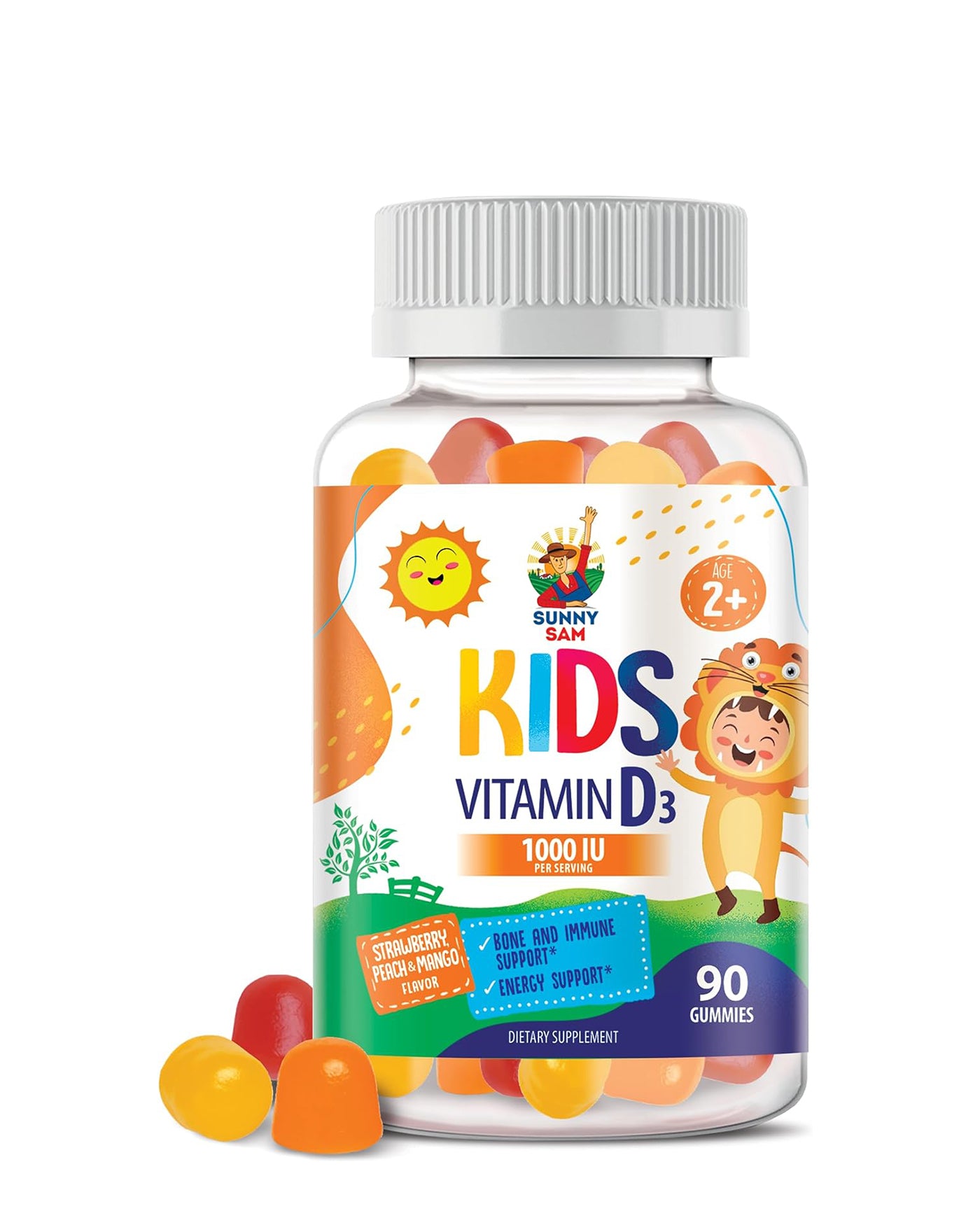 Vitamin D3 Gummies 1000 IU for Kids & Adults