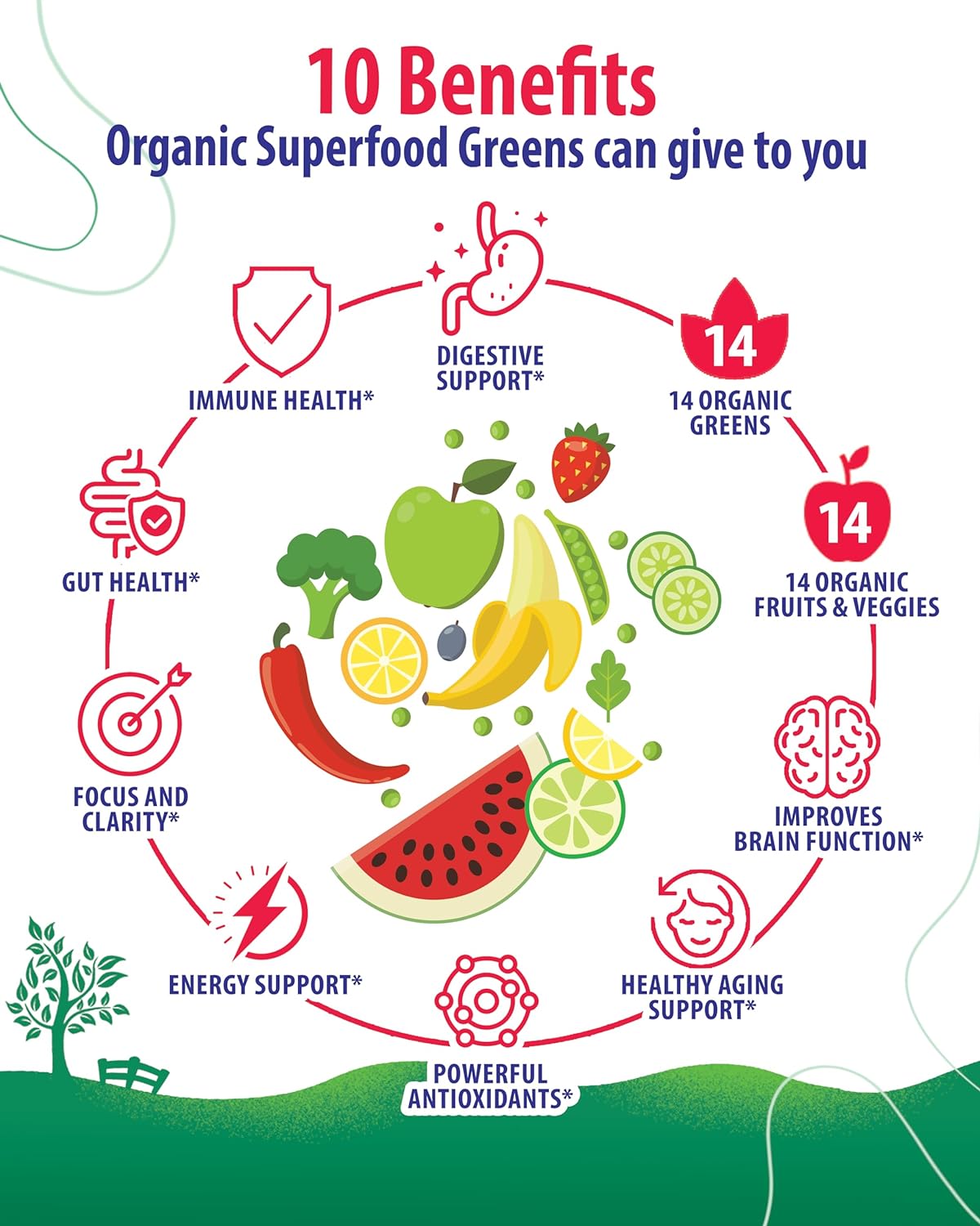 Super Food Green Supplements for Adults