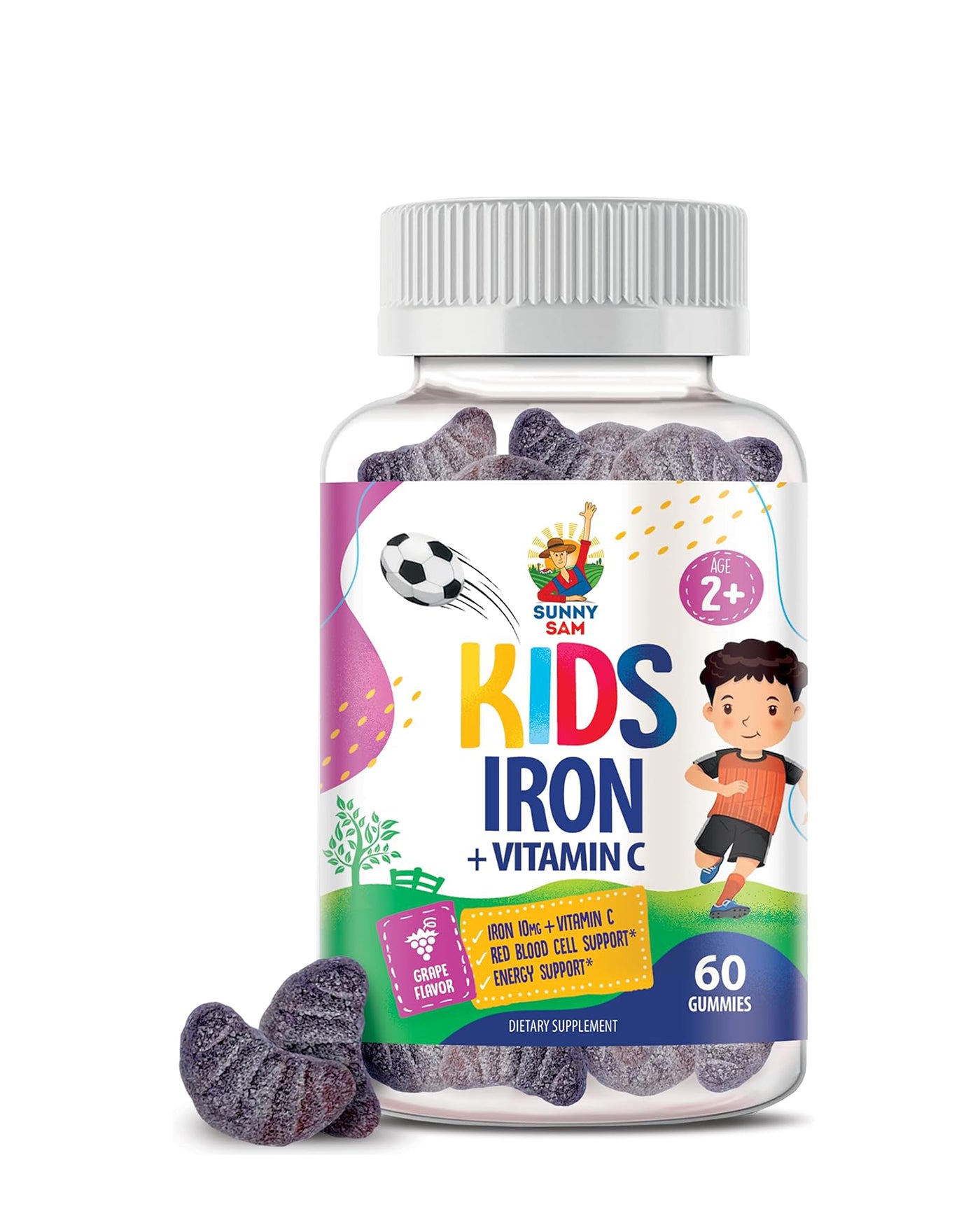 Iron Gummies with Vitamin C for Kids & Adults