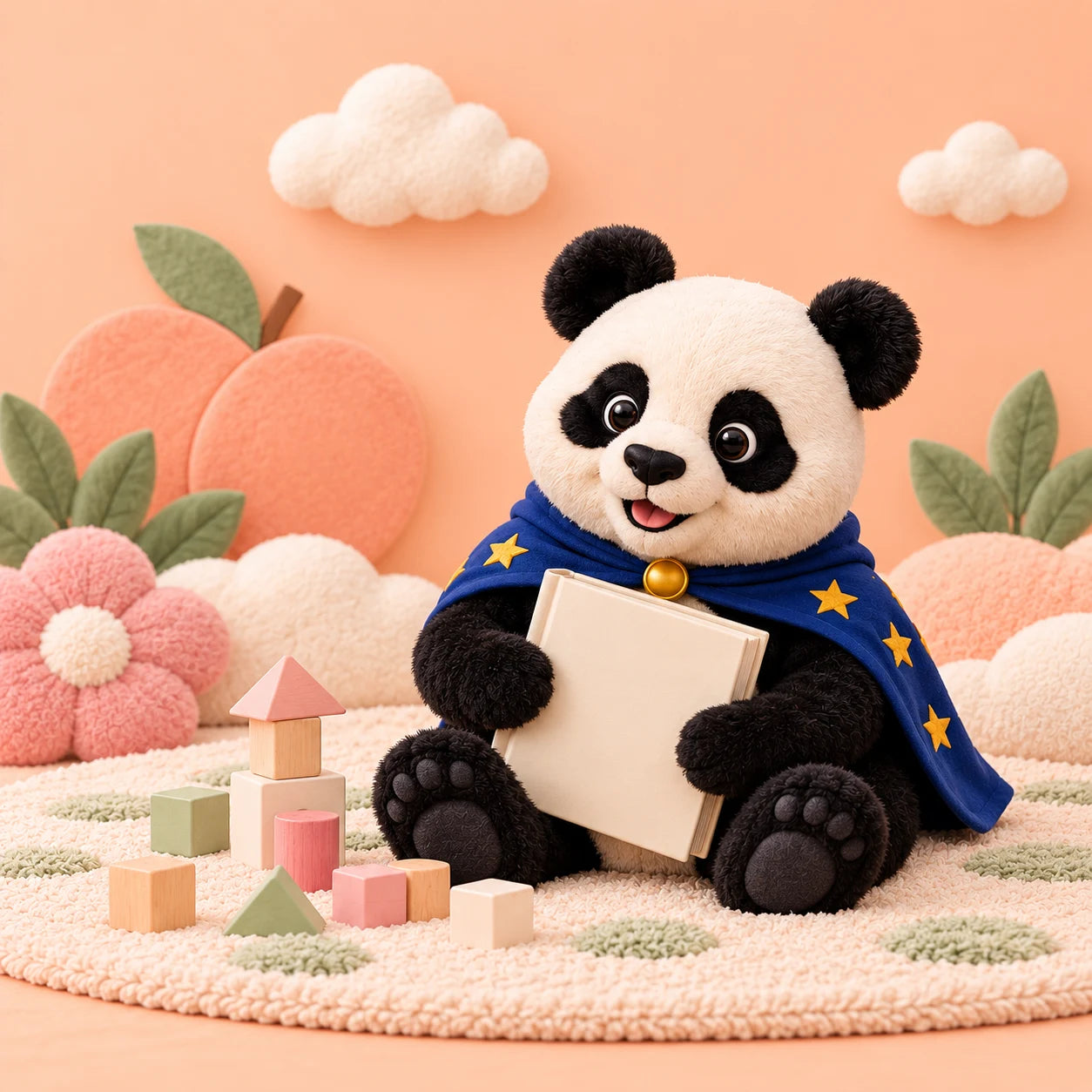 Sunny Sam panda campaign illustration with a storybook